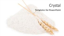  Presentation with flour - Presentation theme consisting of heap of wheat flour background and a white colored foreground