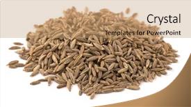  Presentation with cumin - Presentation theme consisting of whole cumin seeds isolated background and a coral colored foreground