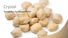  Presentation with nuts - PPT theme having heap-of-whole-kukui-nuts background and a white colored foreground