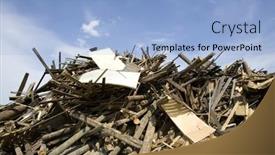  Presentation with sky blue - PPT layouts consisting of heap-of-wood-garbage background and a light blue colored foreground