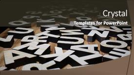  Presentation with wooden english letters alphabet - Audience pleasing slide deck consisting of heap-of-wooden-letters backdrop and a tawny brown colored foreground