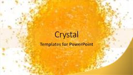  Presentation with maize - Theme consisting of heap pile of cornmeal maize flour surface top view isolated on white background background and a yellow colored foreground