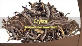  Presentation with black tea - Cool new PPT layouts with heap pile of dry black tea leaves dian hong isolated on white background backdrop and a tawny brown colored foreground