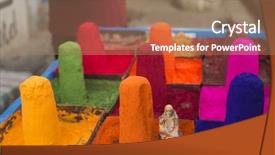  Presentation with powder - Amazing slide set having figurine of sai baba backdrop and a coral colored foreground