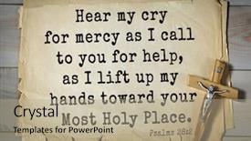  Presentation with hear - Amazing PPT theme having hear my cry for mercy backdrop and a coral colored foreground