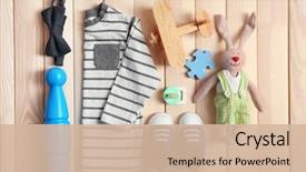  Presentation with wooden - Audience pleasing theme consisting of infant hearing - kid's set on wooden background backdrop and a soft green colored foreground