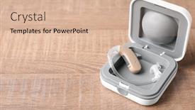  Presentation with hearing aid - Audience pleasing slide deck consisting of hearing-aid-in-box backdrop and a lemonade colored foreground