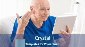  Presentation with hearing aid - Colorful presentation theme enhanced with hearing aid using tablet backdrop and a  colored foreground