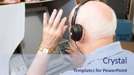  Presentation with machine vision - Beautiful PPT theme featuring hearing and vision impaired backdrop and a light blue colored foreground