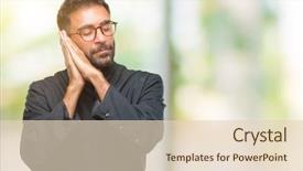  Presentation with hearing god - Beautiful PPT theme featuring hearing god - adult hispanic catholic priest man backdrop and a  colored foreground