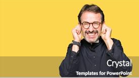  Presentation with old wite man and his music - Beautiful PPT layouts featuring hearing god - middle age priest man wearing backdrop and a dark gray colored foreground