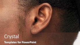  Presentation with african beauty - Amazing presentation design having hearing-health-and-beauty-concept backdrop and a tawny brown colored foreground