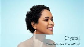  Presentation with african beauty - PPT theme featuring hearing-health-and-beauty-concept background and a cool aqua colored foreground