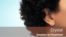  Presentation with african beauty - Slide deck enhanced with hearing-health-and-beauty-concept background and a tawny brown colored foreground