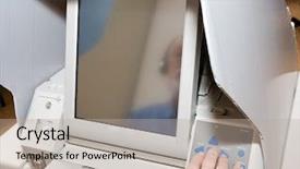  Presentation with voting - Amazing PPT theme having hearing impaired - closeup of newest touch screen backdrop and a mint green colored foreground