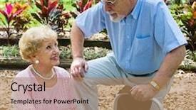  Presentation with honolulu senior - Audience pleasing slide set consisting of hearing impaired - senior man flirting with beautiful backdrop and a coral colored foreground