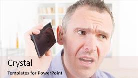  Presentation with mobile home - Slide set featuring hearing impaired man talking using background and a lemonade colored foreground