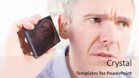  Presentation with hearing loss communication man - Slide deck enhanced with hearing impaired man talking using background and a lemonade colored foreground