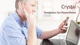  Presentation with mobile home - Slide deck featuring hearing impaired man working background and a cream colored foreground