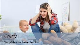  Presentation with baby in womb - PPT theme enhanced with infant hearing - depressed young woman with cute background and a light blue colored foreground