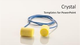  Presentation with protected hearing ear plugs - Beautiful presentation featuring hearing protection ear plugs backdrop and a  colored foreground
