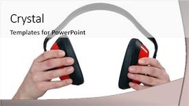  Presentation with hearing - PPT theme featuring hearing protection background and a white colored foreground
