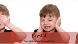  Presentation with evil - Theme consisting of hearing seeing - hear no evil see no background and a red colored foreground