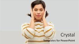  Presentation with diverse group of smiling people giving thumbs up - Cool new PPT layouts with hearing seeing - people concept - happy smiling backdrop and a  colored foreground