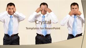  Presentation with evil - PPT layouts enhanced with hearing seeing - see hear speak no evil background and a cream colored foreground