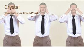  Presentation with evil - PPT layouts having hearing seeing - see hear speak no evil background and a cream colored foreground