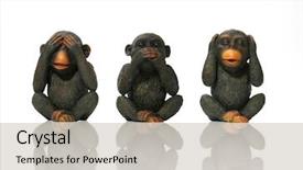  Presentation with hearing - Presentation theme having hearing seeing - see no evil speak no background and a mint green colored foreground