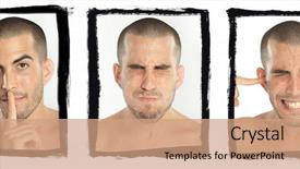  Presentation with evil - Colorful slide deck enhanced with hearing seeing - succession of gestures backdrop and a  colored foreground