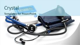  Presentation with sonar blue modern ship radar - Colorful presentation design enhanced with hearing test - blue modern stethoscope and pressure backdrop and a  colored foreground