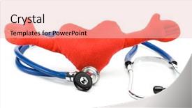  Presentation with cardiology concept - Theme featuring hearing test - heart and a stethoscope background and a lemonade colored foreground