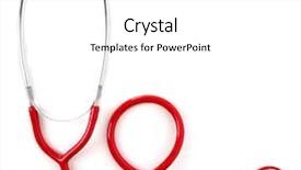  Presentation with law medical gavel and stethoscope - Presentation design with hearing test - medical stethoscope isolated on white background and a  colored foreground