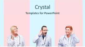  Presentation with collage medical - Theme featuring hearing to rumor or gossip background and a sky blue colored foreground