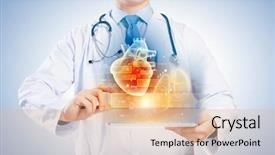  Presentation with healing hands - Beautiful PPT theme featuring healing heart - close-up of doctor's body backdrop and a lemonade colored foreground