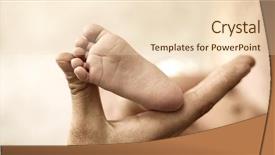  Presentation with baby s foot feet - Slide set enhanced with foot heart - cute little newborn baby's feet background and a lemonade colored foreground