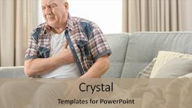  Presentation with pain - Amazing slide deck having heart - mature man suffering from pain backdrop and a coral colored foreground