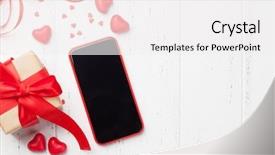  Presentation with smart card - Slide set with valentine's day greeting card background and a white colored foreground