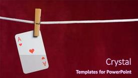  Presentation with rope - Cool new PPT theme with heart-ace-with-clothes-peg backdrop and a wine colored foreground