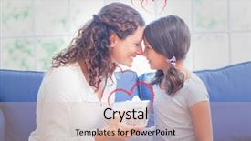  Presentation with cute flower heart - Colorful presentation theme enhanced with heart against cute girl offering backdrop and a soft green colored foreground