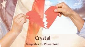  Presentation with broken heart - Cool new slide deck with heart against fluttering american flag backdrop and a lemonade colored foreground