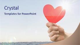  Presentation with sand heart - Presentation theme enhanced with heart against horizon over the sand background and a sky blue colored foreground