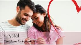  Presentation with biomedical engineering heart - Slide deck having heart against joyful couple finding background and a coral colored foreground