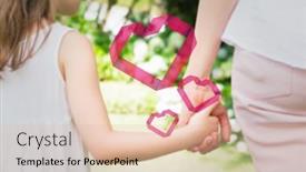  Presentation with heart hands - Presentation theme consisting of heart against mother and daughter holding hands background and a lemonade colored foreground