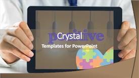  Presentation with autism awareness - Presentation theme with heart against second light bulb background and a  colored foreground