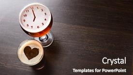  Presentation with pub - Beautiful slide deck featuring heart and clock silhouettes backdrop and a wine colored foreground