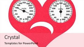  Presentation with high blood - Colorful PPT theme enhanced with heart and high blood pressure backdrop and a coral colored foreground
