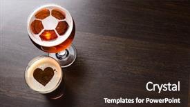  Presentation with sports table tennis two ping - Colorful slide set enhanced with heart and soccer ball silhouettes backdrop and a wine colored foreground